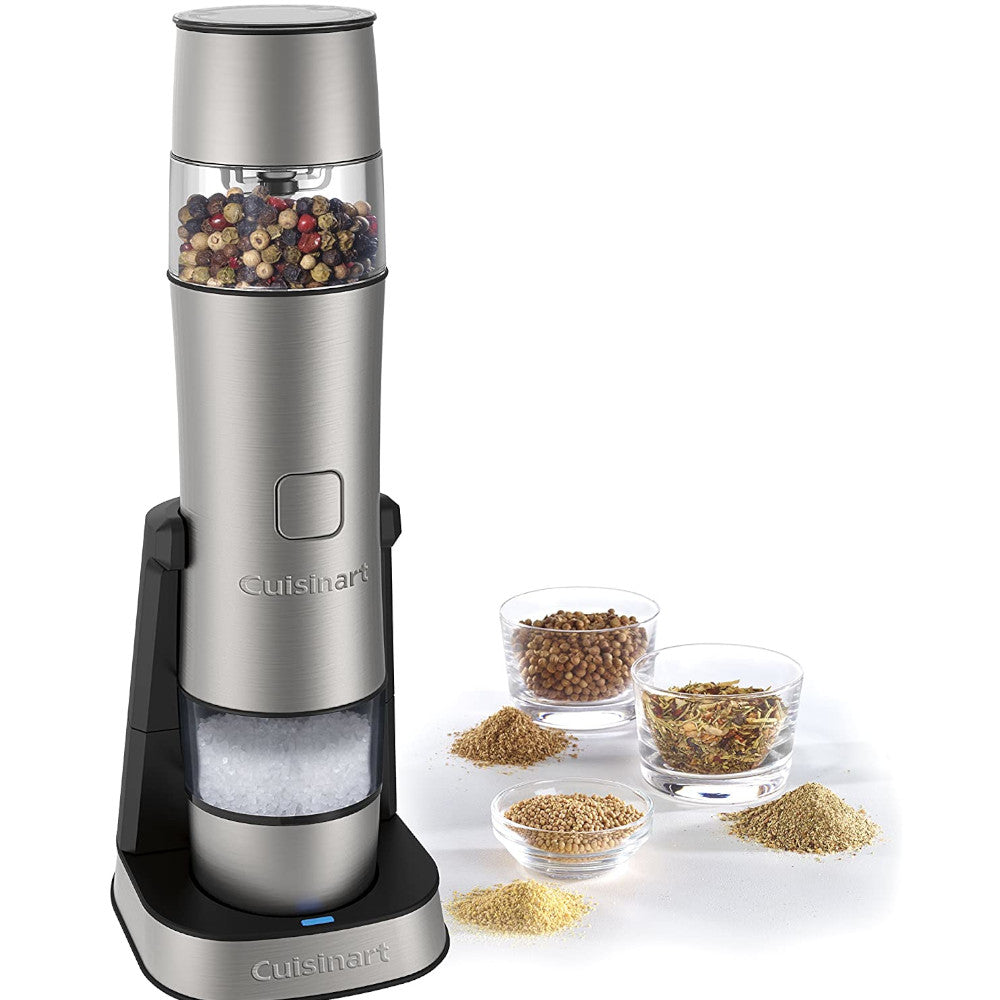 CUISINART Rechargeable Electric Salt, Pepper & Spice Grinder Mill Set - Adjustable Coarseness, Battery Powered for Fresh Seasoning - Perfect for Kitchen, Dining Table & Outdoor Cooking