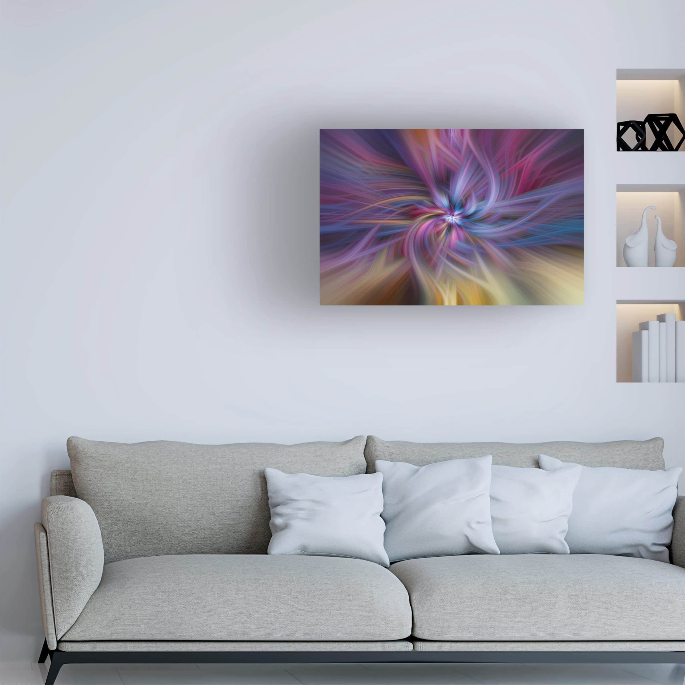 Trademark Fine Art 'Candy Twirl' Canvas Wall Art by Lori Hutchison - Vibrant Abstract Painting for Living Room, Bedroom & Office Decor