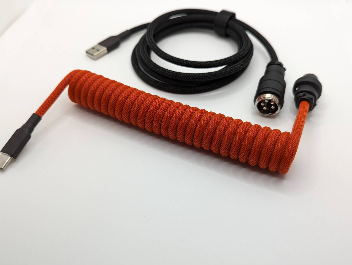Premium Coiled USB Keyboard Cable for Mechanical Keyboards - Aviator Connector, Durable & Tangle-Free (Vader Design) - Perfect for Gaming, Typing & Custom Keyboard Setups