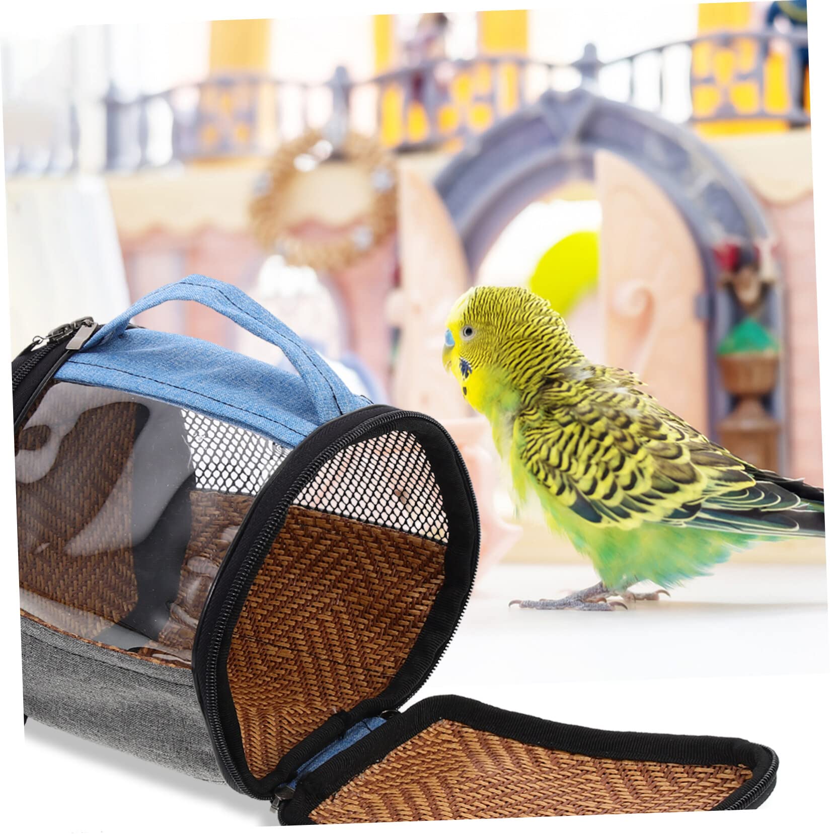 5pcs Transparent Parrot Carrier Backpack for Cockatiels & Hamsters - Outdoor Travel & Cage Accessories