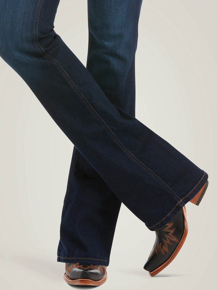Ariat Women's REAL High Rise Ballary Boot Cut Jeans in Pennsylvania Navy - Perfect for Western Riding, Country Fashion & Everyday Wear