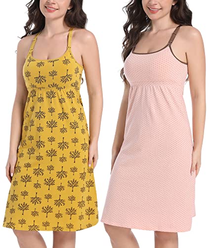 A2-yellow Print+coffee Dot (Tank Dress)
