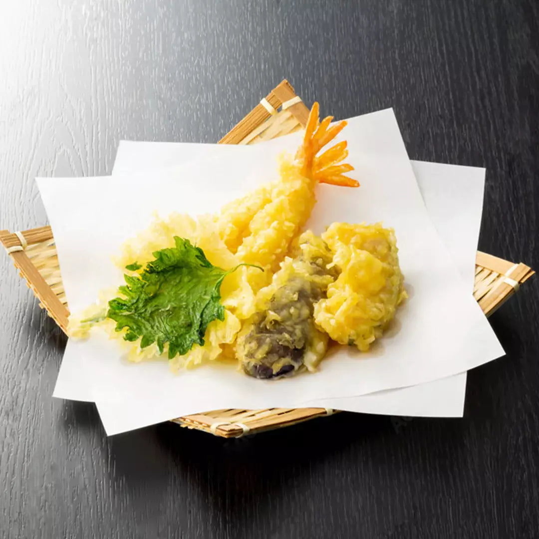 Kamiiso Fall Leaves Tempura Paper - 100 Sheets Japanese Greaseproof Baking Paper for Cooking, Frying & Food Presentation | Eco-Friendly Kitchen Essential