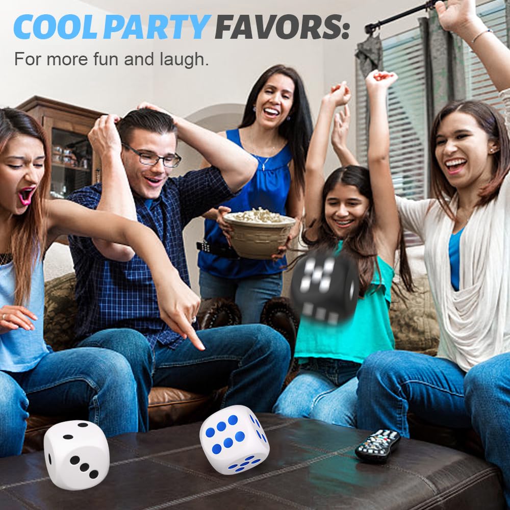 3 Inch Giant Foam Fidget Dice - Stress Relief Sensory Toy, Squeeze & Squishy Game Dice for Kids & Adults (3 Pack) - Perfect for ADHD, Anxiety Relief, Classroom Activities, Party Favors & Family Game Night
