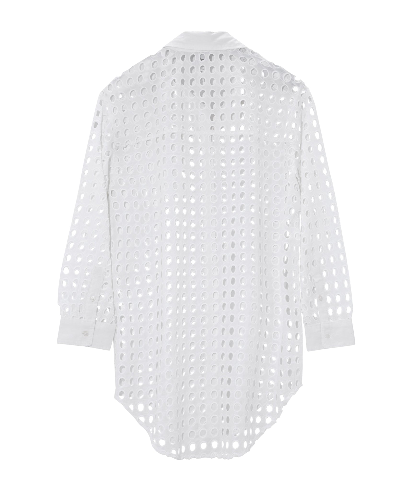 Eyelet Shirt Dress for Women - Flowy Summer Cotton Dress with Button Front & Short Sleeves - Perfect for Beach, Brunch and Casual Outings