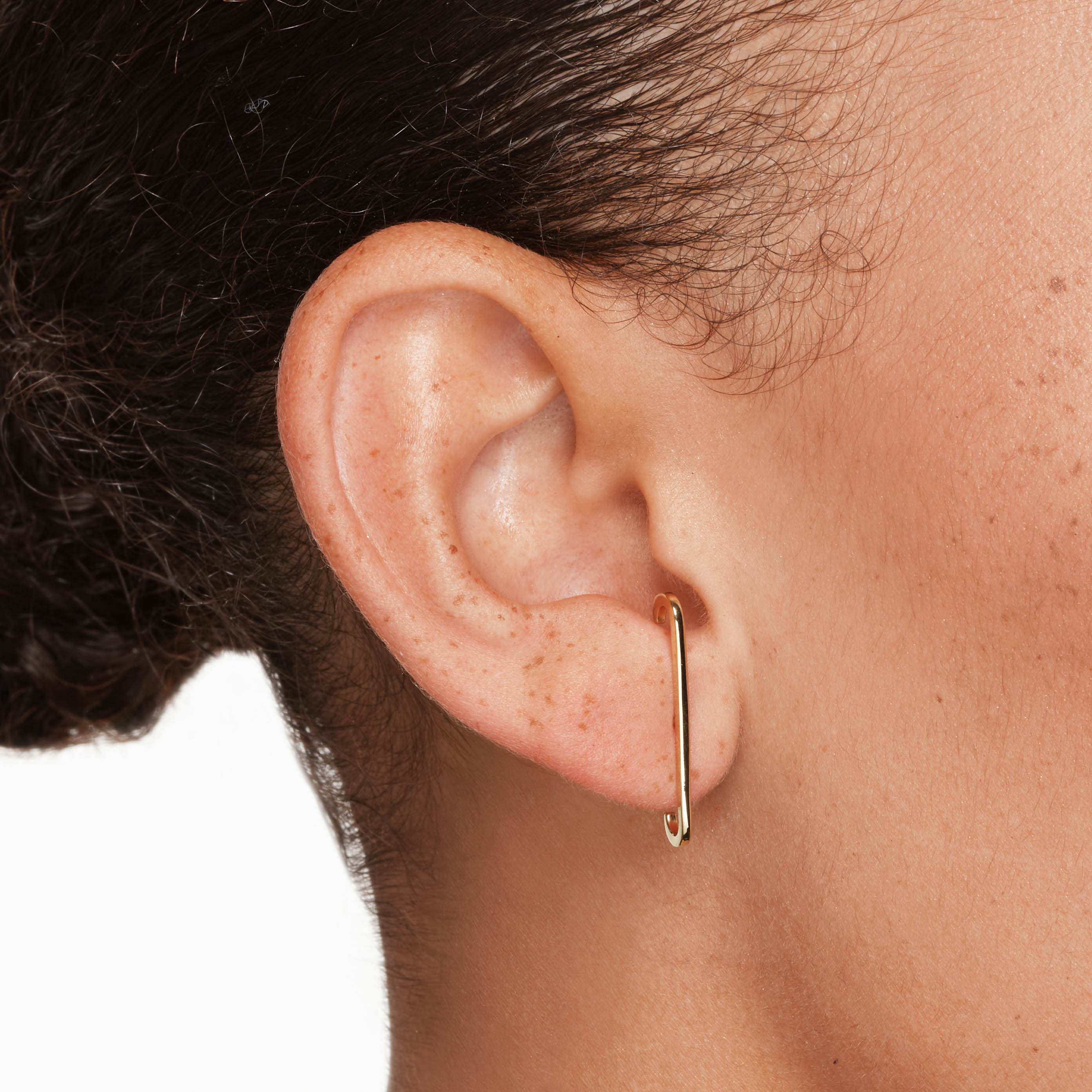 Gold Plain Suspender Stud Earrings - Elegant Minimalist Jewelry for Women, Perfect for Daily Wear & Special Occasions