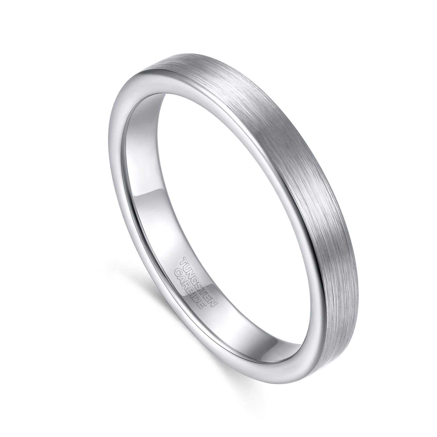 TRUMIUM 3mm & 5mm Tungsten Wedding Bands for Women & Men - Rose Gold & Silver Brushed Comfort Fit Rings (Size 4-12) - Perfect for Engagement, Anniversary & Everyday Wear