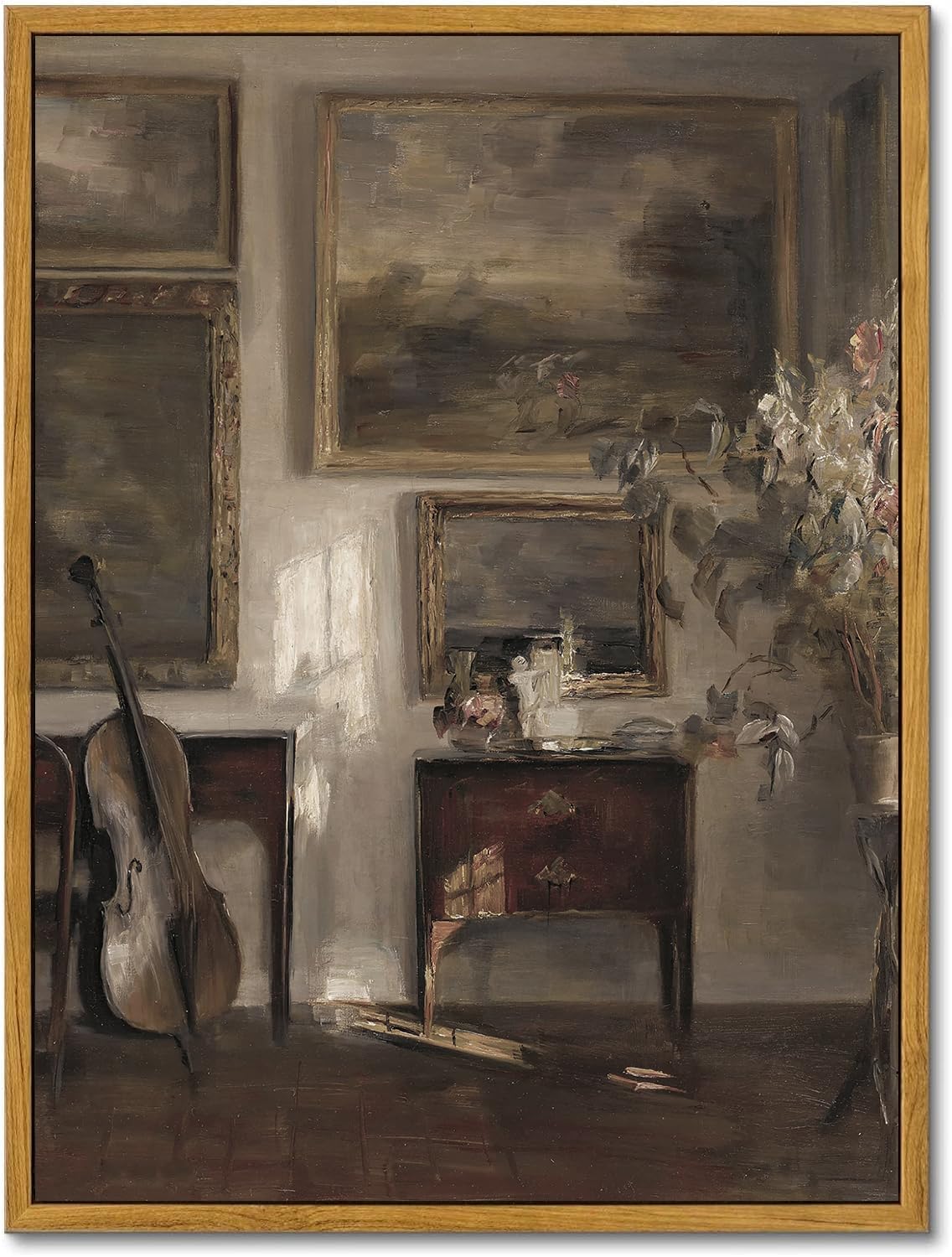 Vintage Moody Still Life Oil Painting Canvas Wall Art - 12