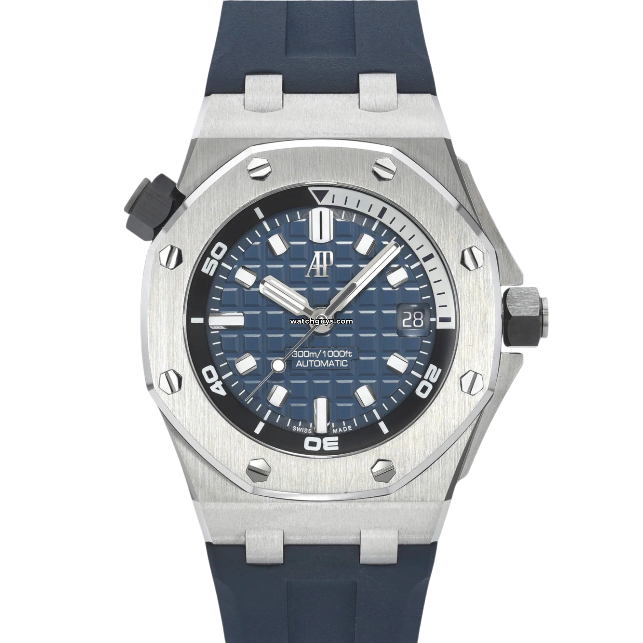 Audemars Piguet Royal Oak Offshore Diver 15720ST.OO.A027CA.01 Luxury Men's Watch - Stainless Steel, Blue Dial, Waterproof for Diving & Swimming