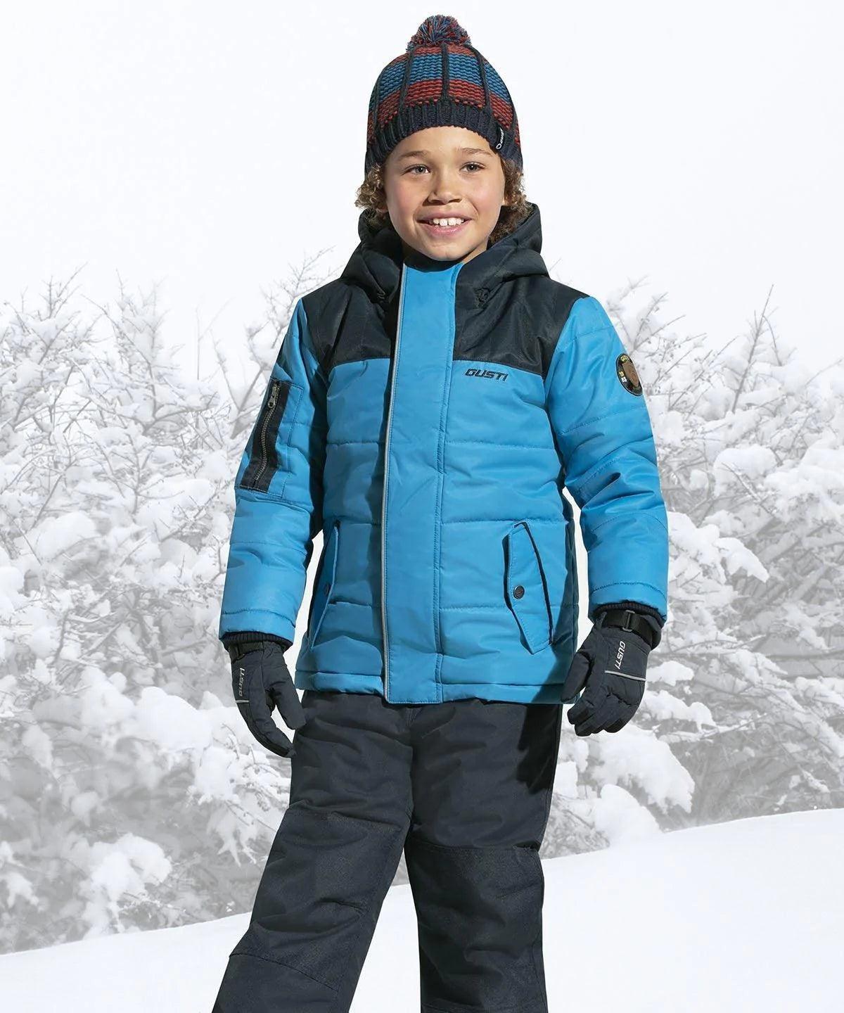 Gusti Boys Snow Suit - Waterproof Winter Snowsuit for Toddlers & Kids, Insulated Warm Snow Jacket & Pants Set, Blue - Perfect for Skiing, Snowboarding & Outdoor Winter Play
