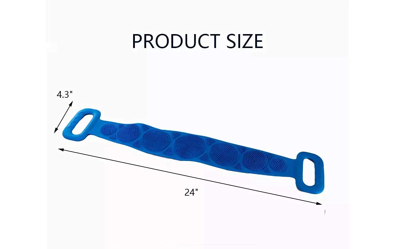 Double Sided Silicone Body Scrubber - Exfoliating Back Brush for Deep Skin Cleaning & Dead Skin Removal - Massage Shower Brush for Men & Women - Perfect for Bath, Spa & Relaxation (Multi Color, Pack of 1)