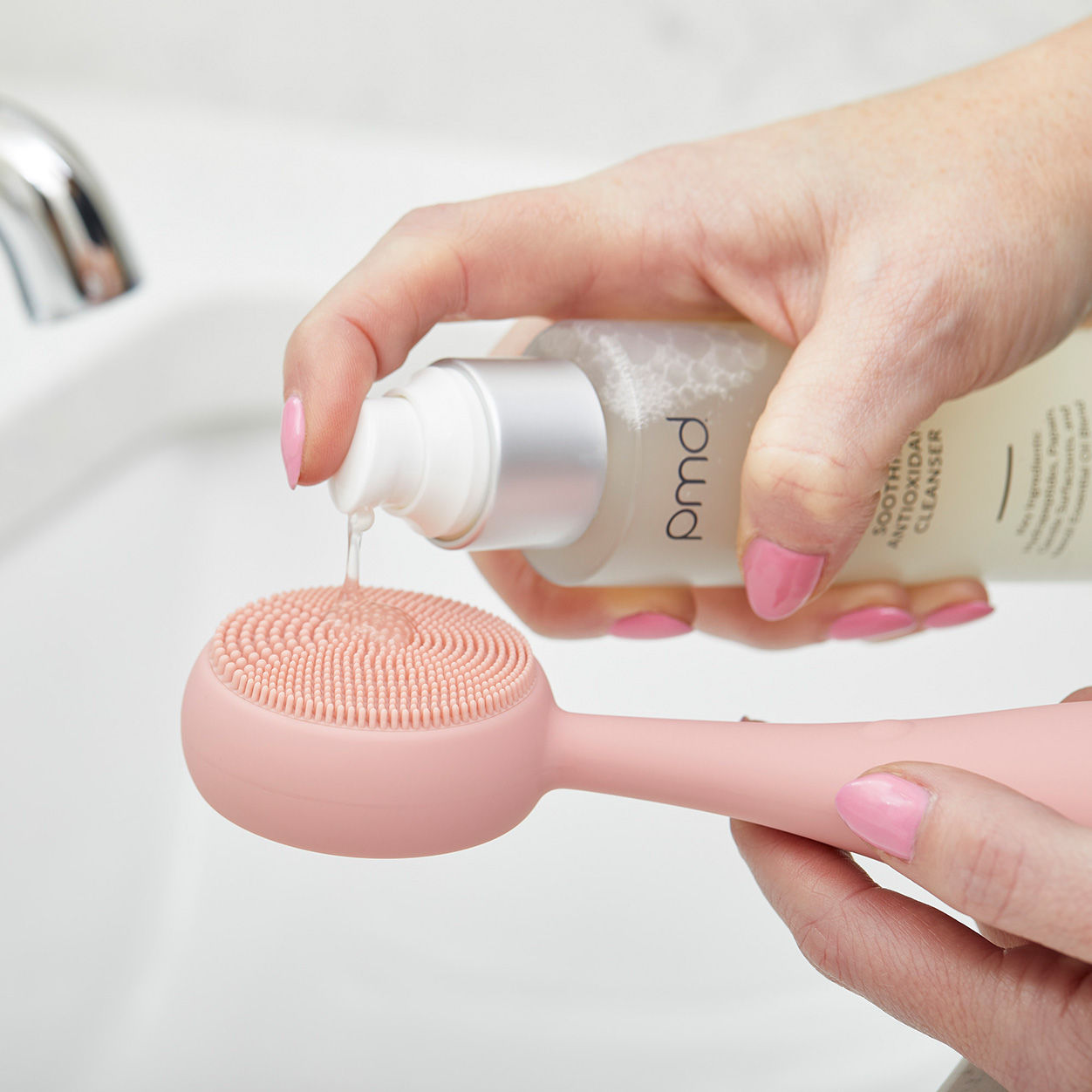 PMD Beauty Clean Pro Gold Facial Cleansing Brush - Deep Pore Cleanse & Exfoliation for Glowing Skin | Perfect for Daily Skincare & Makeup Removal