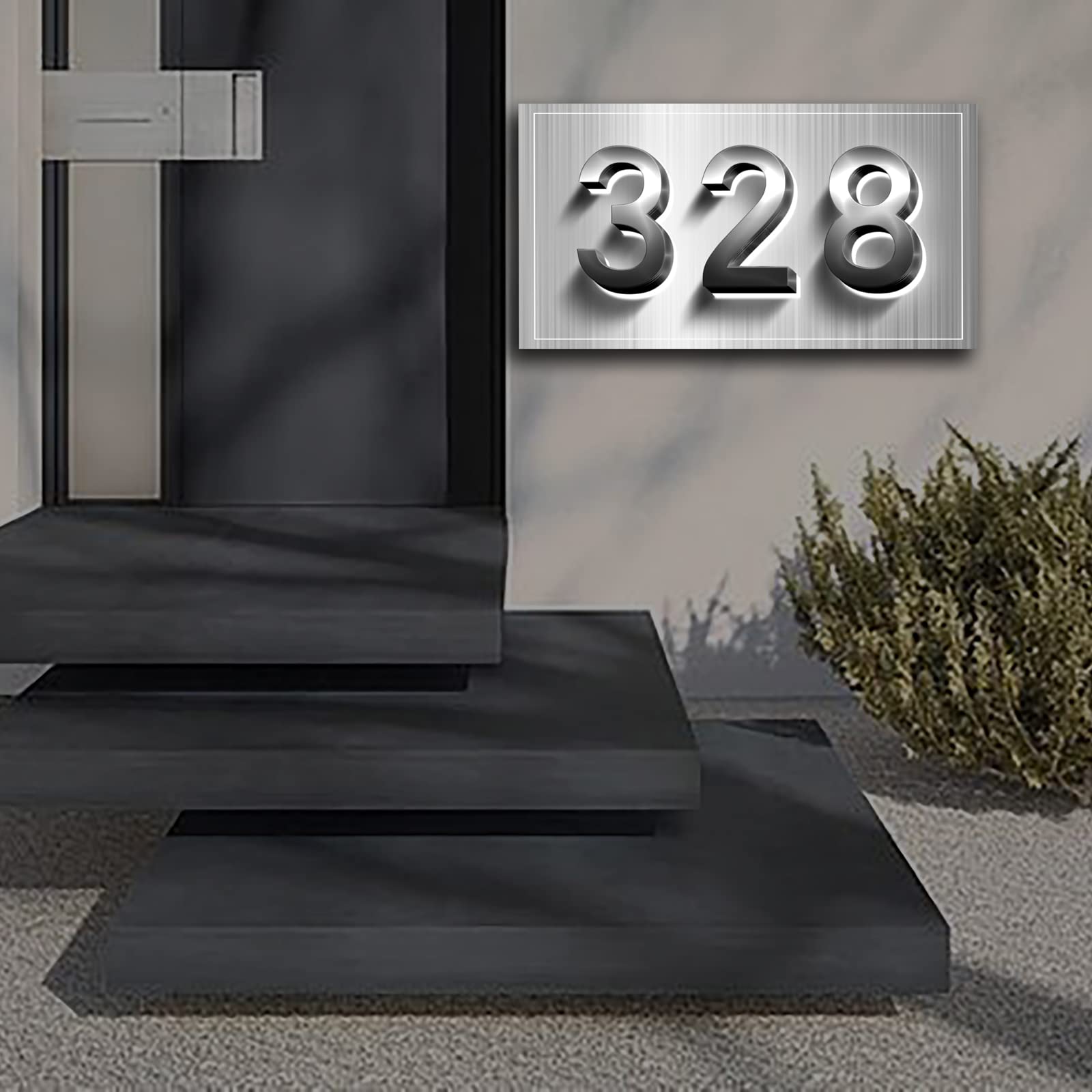 LED Backlit Lighted House Numbers - Modern Outdoor Address Plaque for Enhanced Curb Appeal & Night Visibility - Perfect for Homes, Apartments, and Mailbox Identification