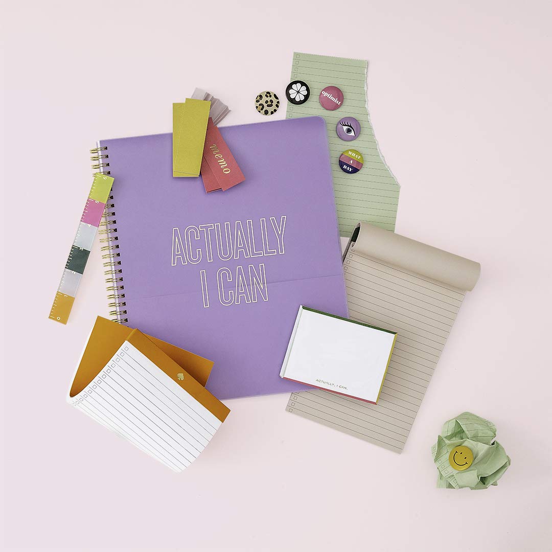 Kate Spade New York Stylish Office & School Supplies Set - Desk Organizer with Ruler, Pen, Pencil Sharpener, Eraser, 3 Sticky Note Flags, Notepad & Magnets | Perfect for Home Office, School & Gift Giving