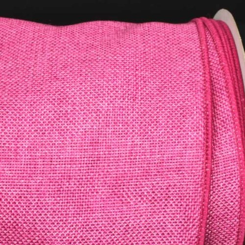 The Ribbon People Pink Wired Fine Burlap Craft Ribbon - 6 Inch x 20 Yards Roll for DIY Gift Wrapping, Wedding Decorations, Floral Arrangements & Scrapbooking Projects
