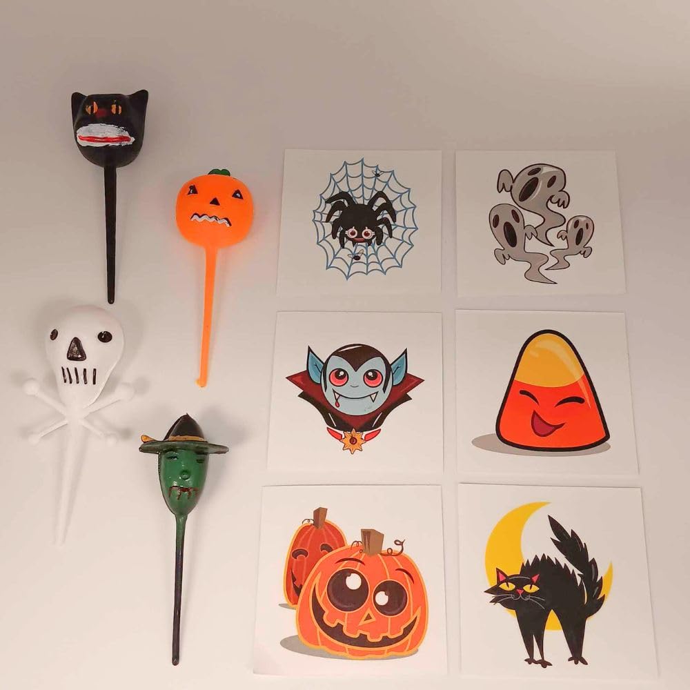 Spider-Themed Halloween Cupcake Toppers (24-Piece Set) - Food Safe & Reusable Plastic Decorations - Perfect for Halloween Parties, Cupcake Decorating, and Spooky Dessert Displays
