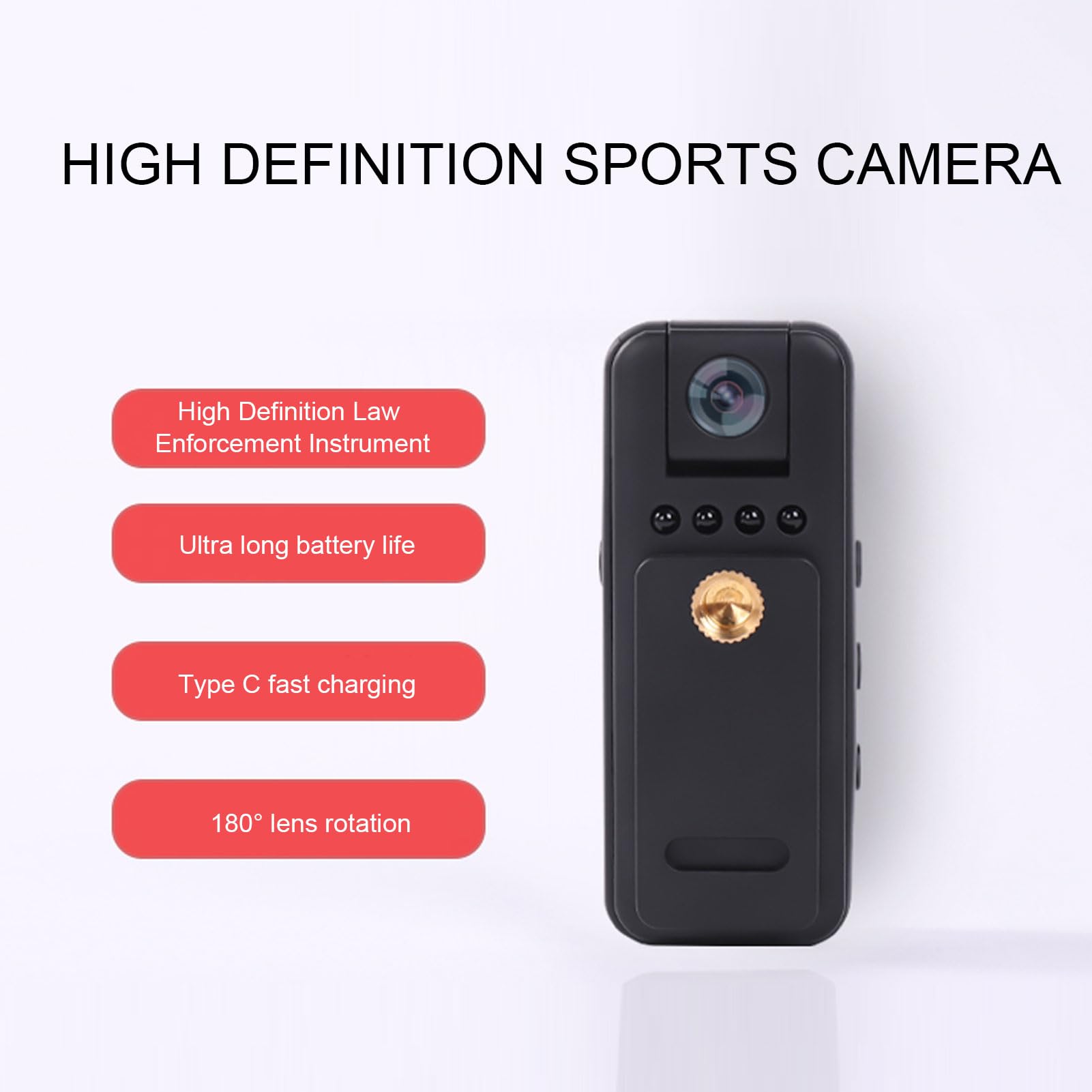 1080P 12MP Mini Body Camera with Night Vision & Audio - 5H Loop Recording Wearable Camera, 1000mAh Battery - Perfect for Cycling, Home Security & Office Surveillance (Clip Included)