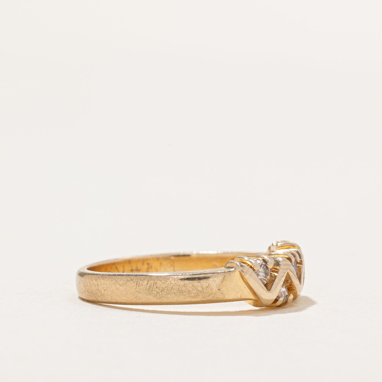 0.20ctw Diamond Zigzag Ring for Women - Size 6.75 | Elegant Stackable Wedding Band, Anniversary Gift | Perfect for Everyday Wear & Special Occasions