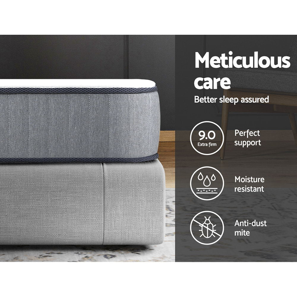 Extra Firm Leera Series Tight Top Mattress 23CM Thick King Size - Premium Support for Back Pain Relief & Pressure Relief - Ideal for Master Bedroom, Guest Room & Home Use
