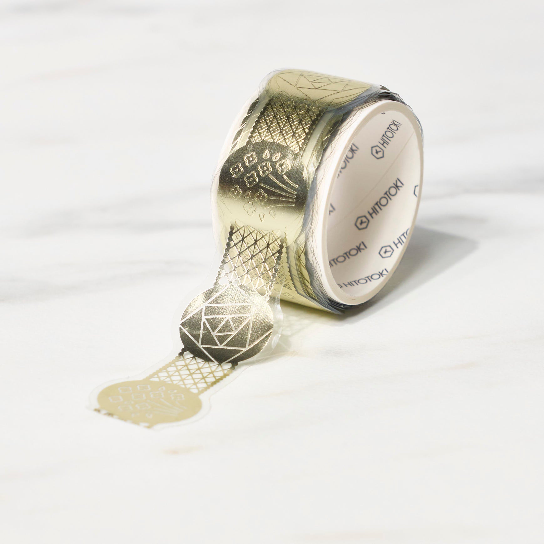 KING JIM SODA 5th Edition White Gold Foil X-Cut Masking Tape - Perfect for Scrapbooking, Gift Wrapping & DIY Crafts