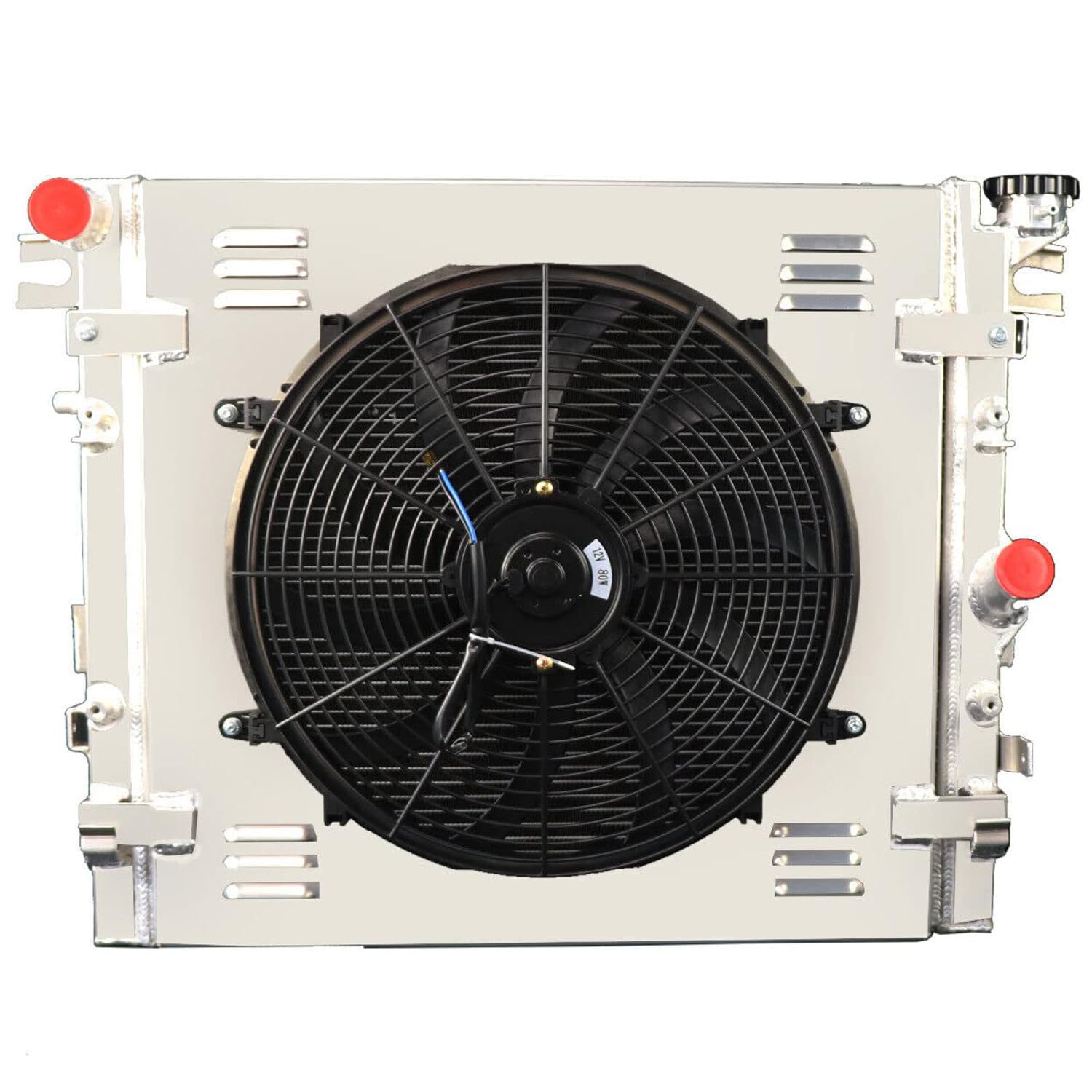High-Performance Aluminum Radiator for 2007-2018 Jeep Wrangler JK 3.6L 3.8L V6 Gas Engine - 1 Row Core with Shroud Fan Relay Kit - Perfect for Off-Roading & Extreme Weather Conditions