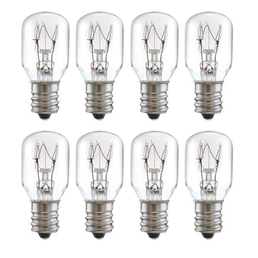 Himalayan Salt Lamp Replacement Bulbs - 15W E12 Dimmable Incandescent Light Bulbs, 3000 Hours Life, 8 Pack for Relaxation & Home Decor