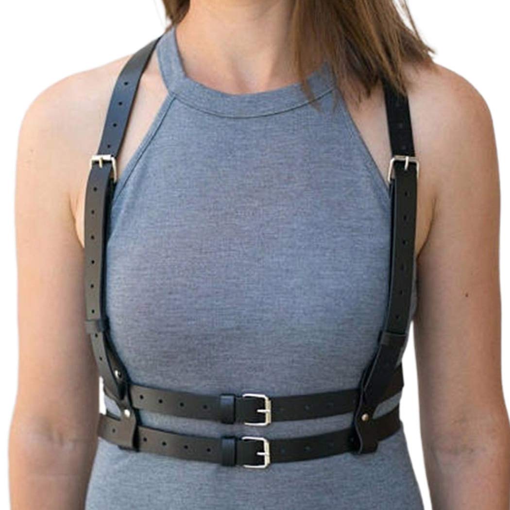 Bodiy Punk Waist Harness Belt - Gothic Body Chain Jewelry for Women | Adjustable Black Rave Fashion Accessory | Perfect for Music Festivals, Concerts & Gothic Outfits