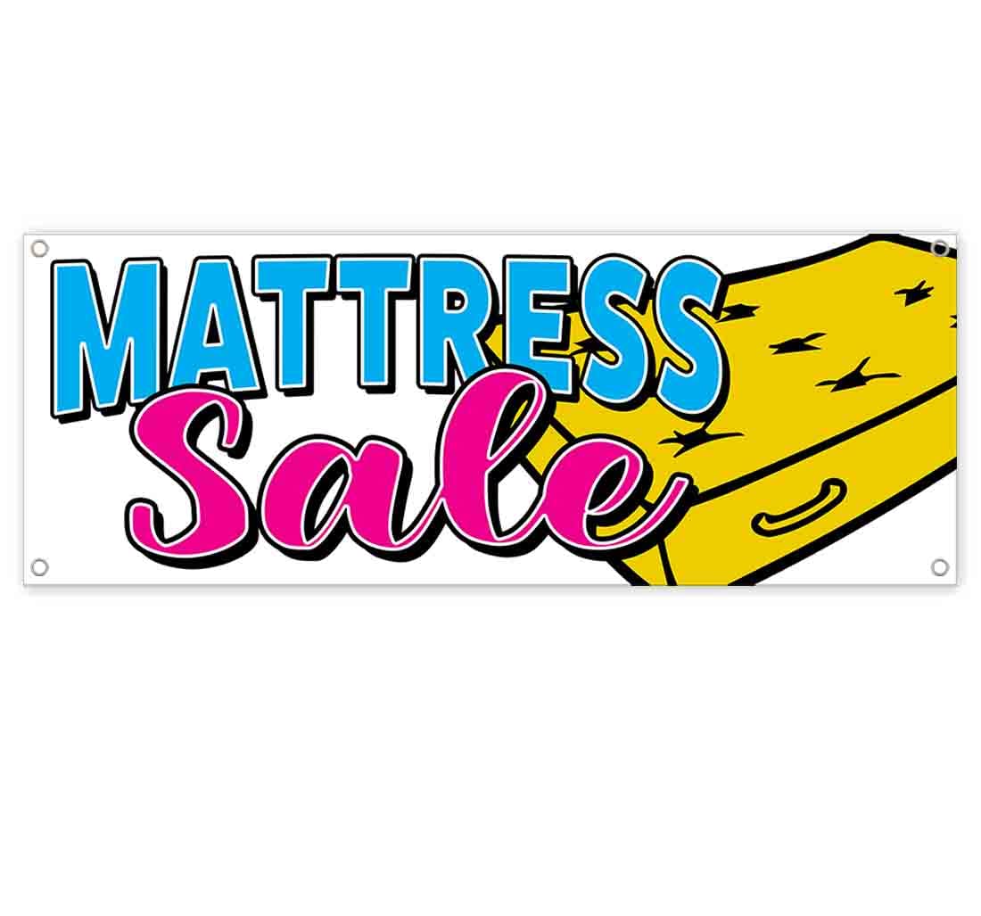 13 oz Heavy-Duty Vinyl Mattress Clearance Banner - Non-Fabric, Single-Sided with Metal Grommets | Perfect for Store Sales, Warehouse Clearance & Retail Promotions