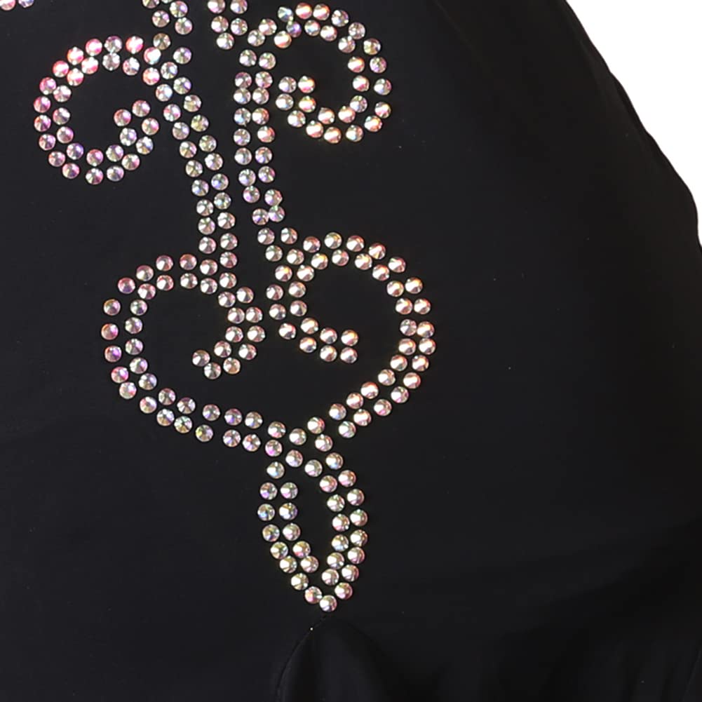 Sparkling Rhinestone Latin Dance Dress for Salsa, Tango, Cha Cha - Elegant Ballroom Competition Outfit - Perfect for Performances, Shows & Dance Events