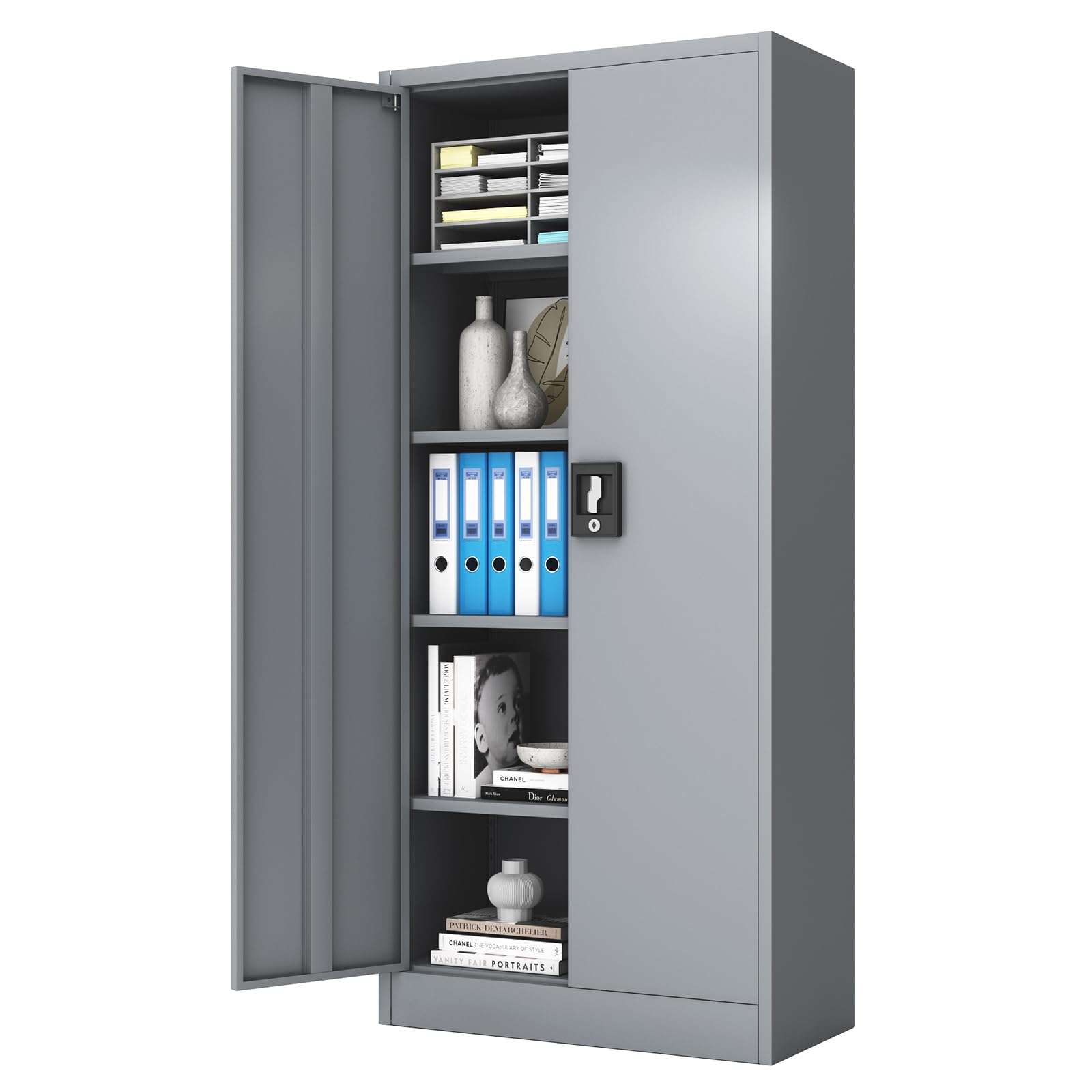 Metal Storage Cabinet with 4 Adjustable Shelves - 70.5