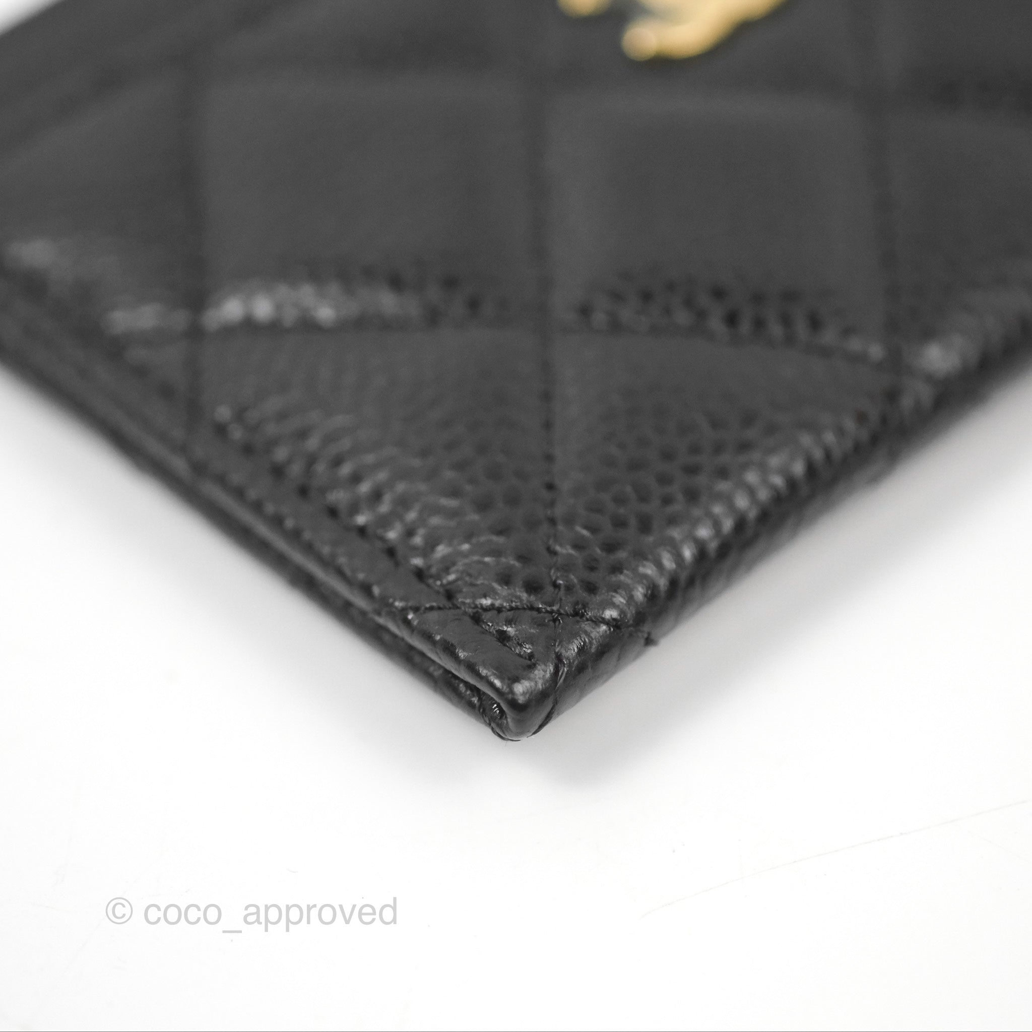 Chanel Classic Flat Card Holder Wallet - Black Caviar Leather with Gold Hardware - Perfect for Everyday Use & Gift Giving