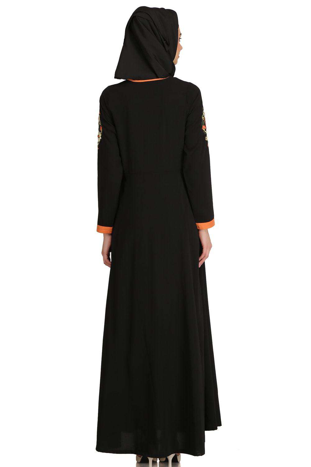 Madeeha Black Nida Umbrella Abaya - Islamic Prayer Dress for Women - Perfect for Mosque, Eid & Special Occasions