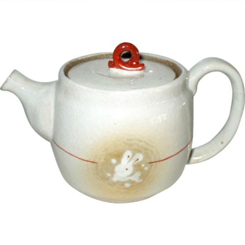 1802-207481 Japanese Arita Ware Tableware Set - 3-Piece Teapot with Moonlight Rabbit Design & Built-in Tea Strainer - Perfect for Afternoon Tea, Gifts, and Home Decor