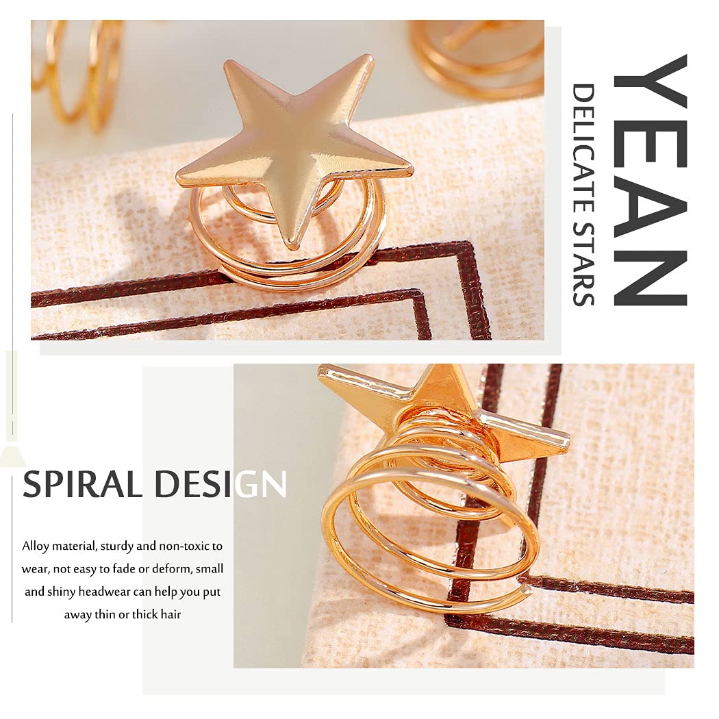 Yean Star Gold Hair Clips for Women & Girls - 5 Pack Hairpins, Hair Accessories for Bridal, Party & Everyday Use