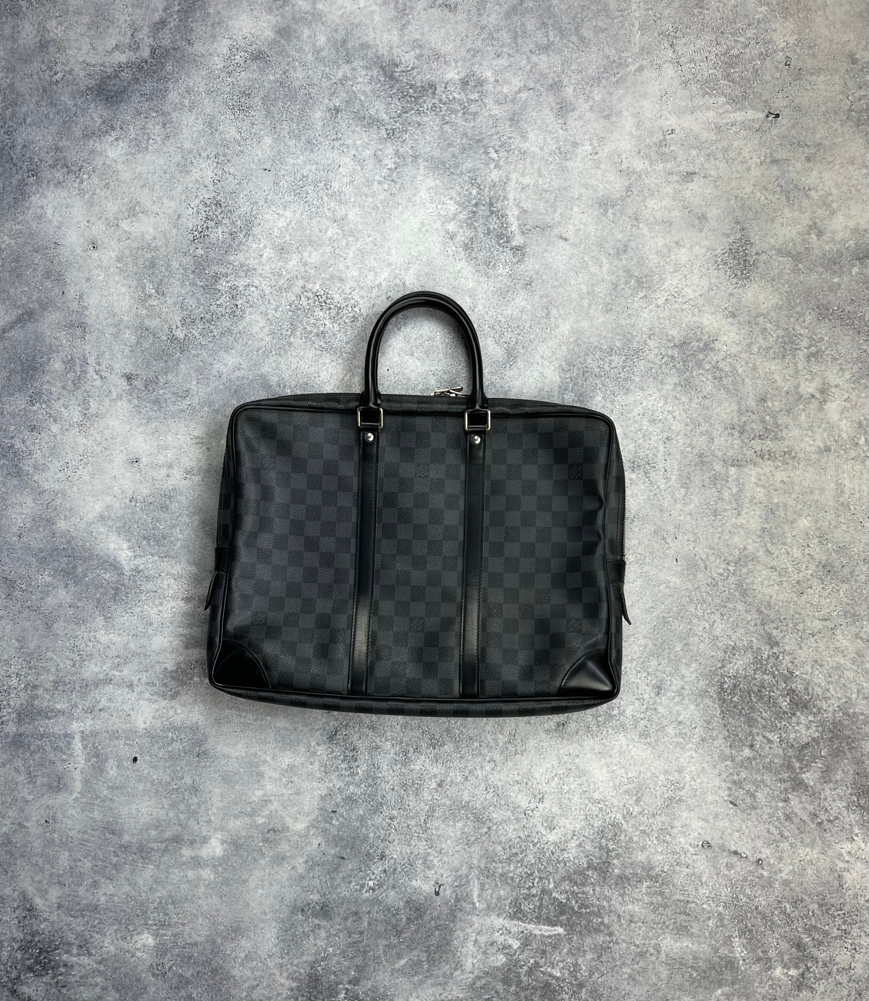 Authentic Louis Vuitton Porte Documents Voyage Damier Ebene Canvas Business Briefcase - Perfect for Business Travel & Professional Meetings