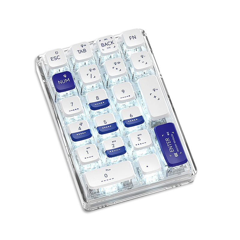 LEOBOG K21 Wireless Mechanical Number Pad with Pudding Keycaps - Portable Numpad for Office, Gaming & Data Entry (Black)