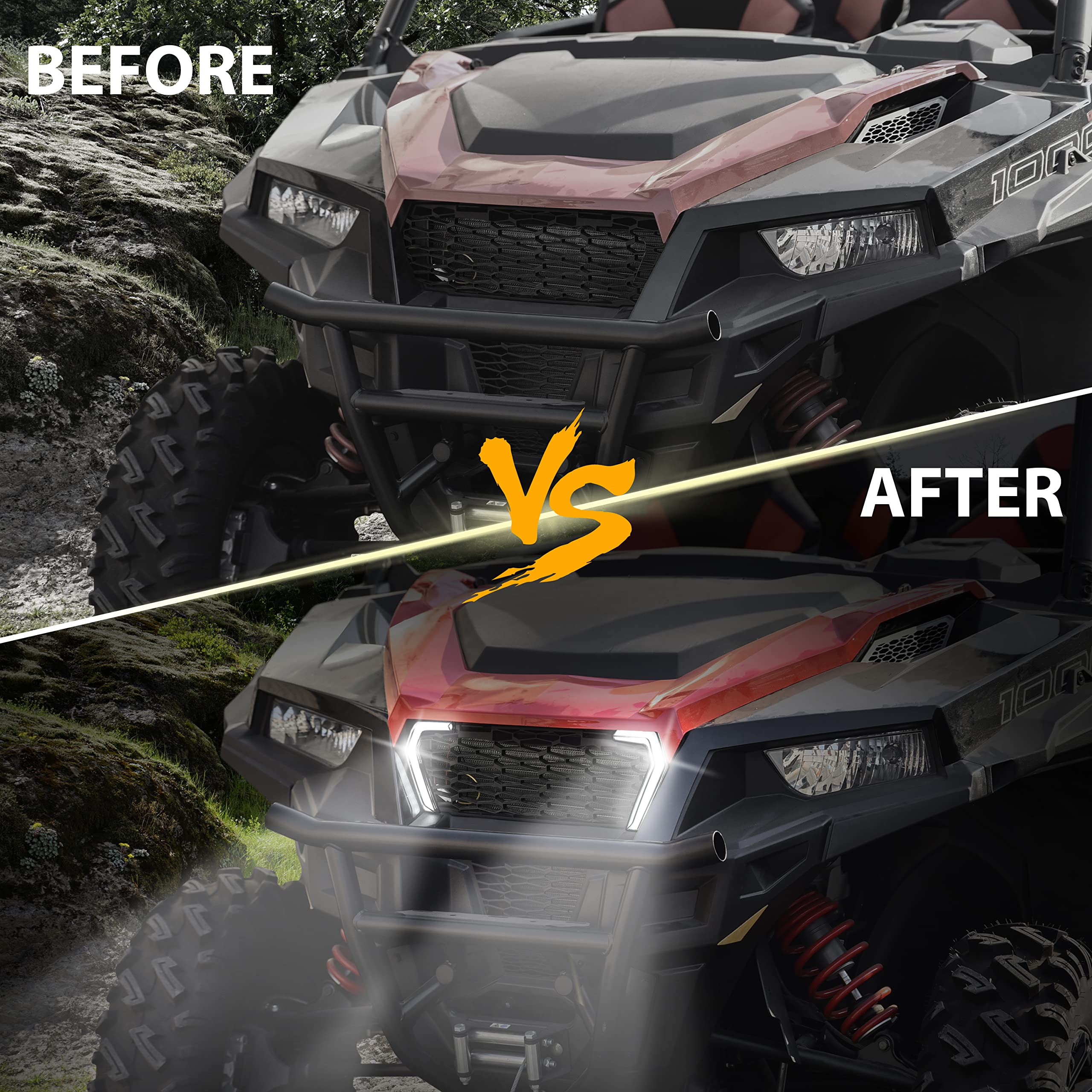 SAUTVS LED Turn Signal Fang Lights for Polaris General XP 1000 - Grille Accent Lights, Signature Grill Lamps Compatible with Polaris General 1000/4, 1000/XP, XP4 1000 (2016-2024 Models) - 2PCS Off-Road Accessories for Enhanced Visibility & Style