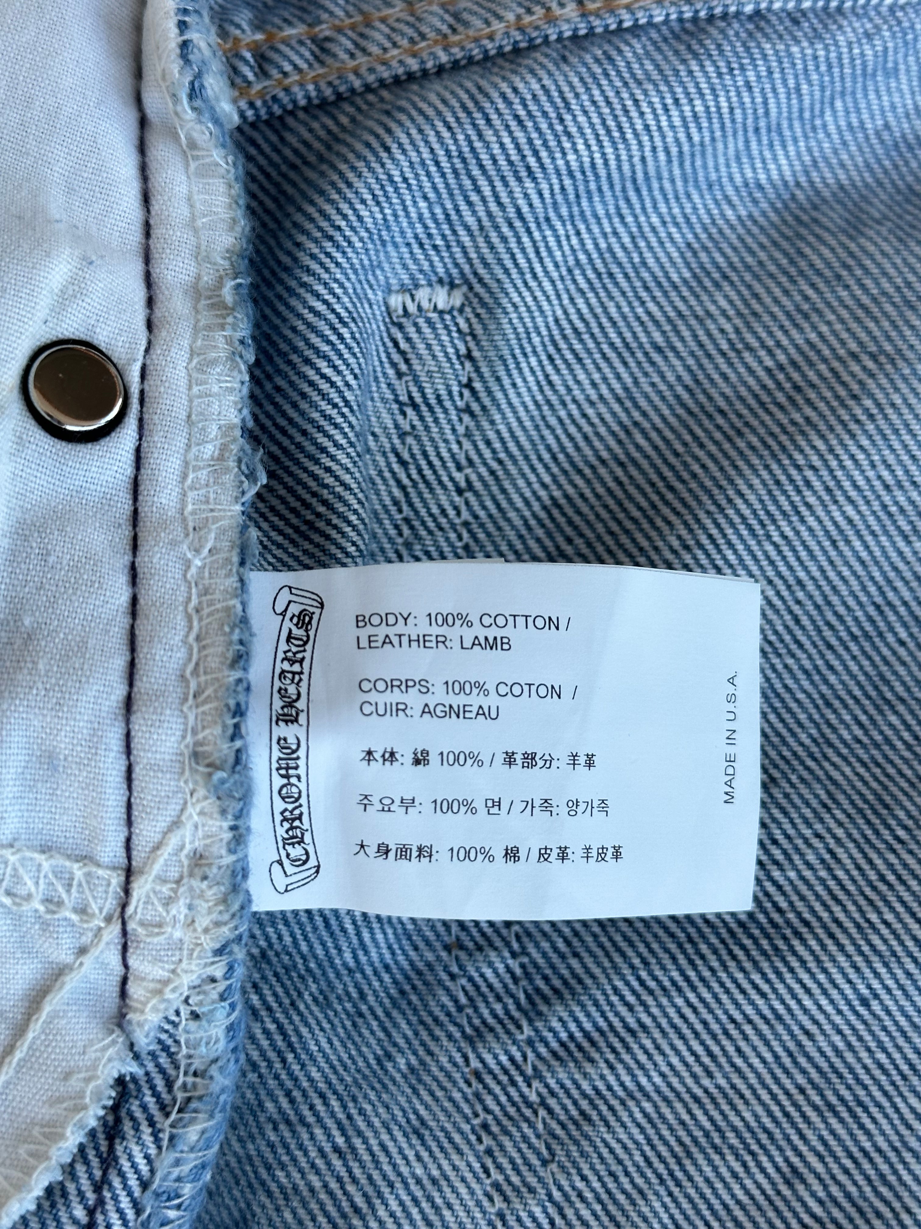 Chrome Hearts x Levi's Blue & Black Cross Patch Denim Jeans for Men - Stylish Vintage Streetwear for Casual Outfits and Night Out