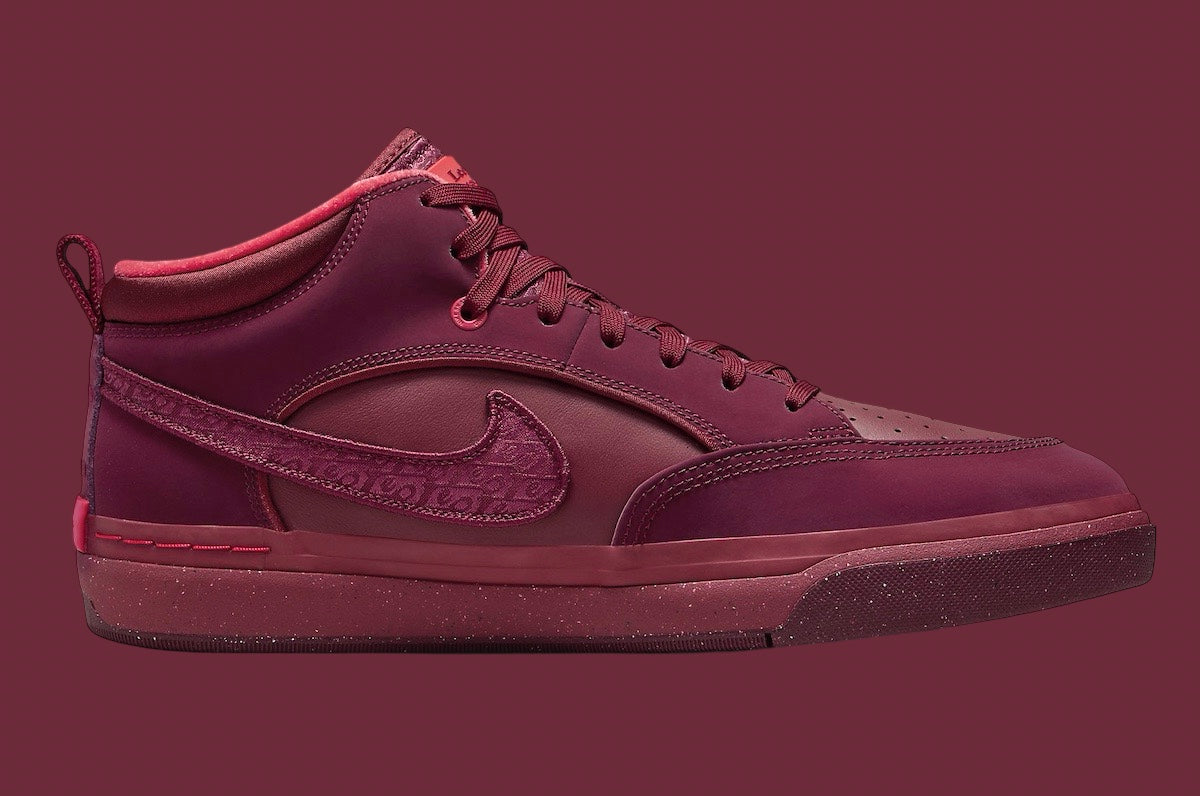 Nike SB React Leo Baker Skateboarding Shoes - Dark Beetroot Color for Men | Comfortable & Durable Sneakers for Street Skating and Casual Wear