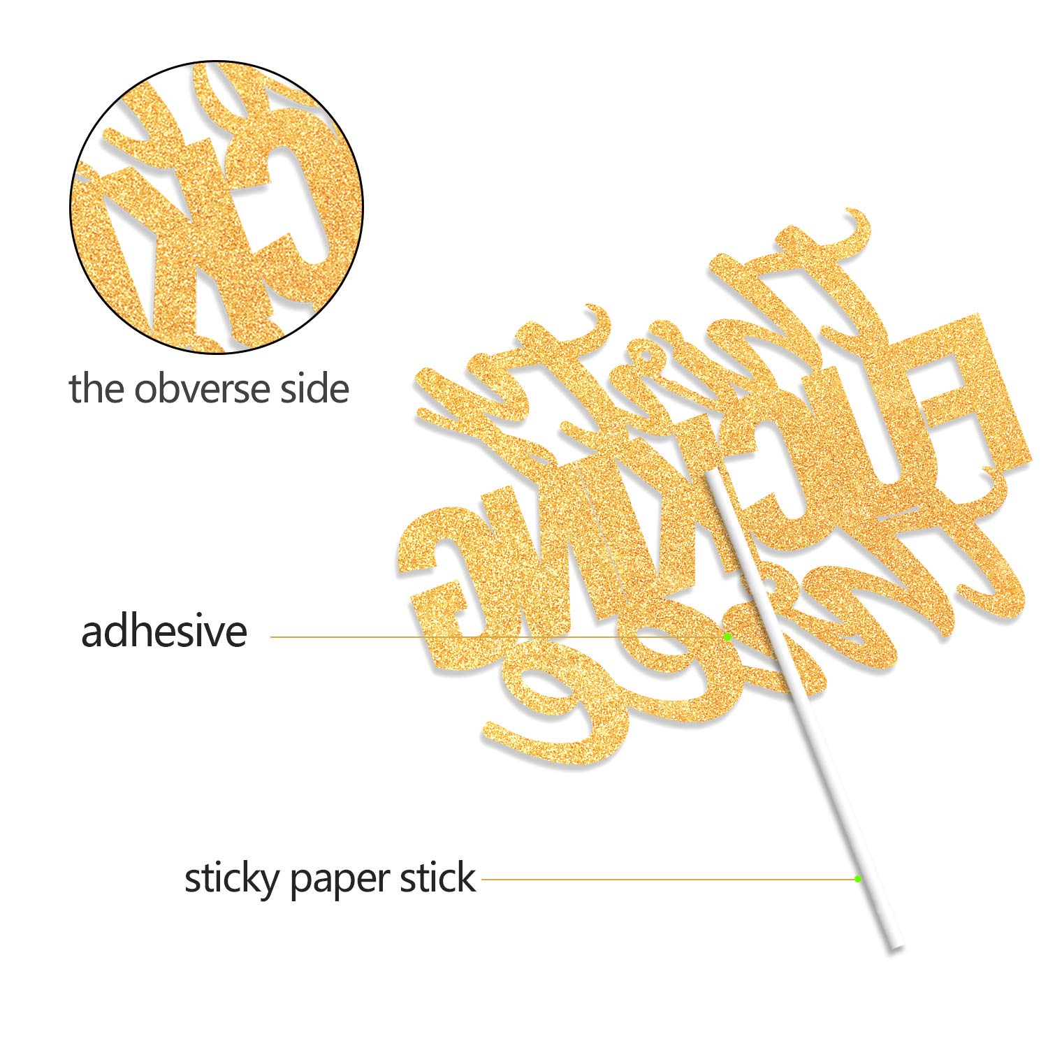 33rd Birthday Cake Toppers - Set of 33 Happy Birthday Decorations for 33 Years Old Anniversary Party Supplies | Perfect for Cakes, Cupcakes & Dessert Table Displays
