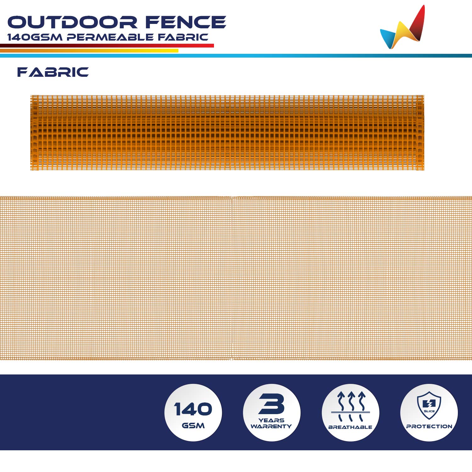 6' x 65' Orange Garden Fence Mesh Netting Roll - Heavy Duty Temporary Outdoor Fencing for Rabbits, Chickens, Poultry, Dogs & Vegetable Protection - Perfect for Backyard, Farm & Garden Use