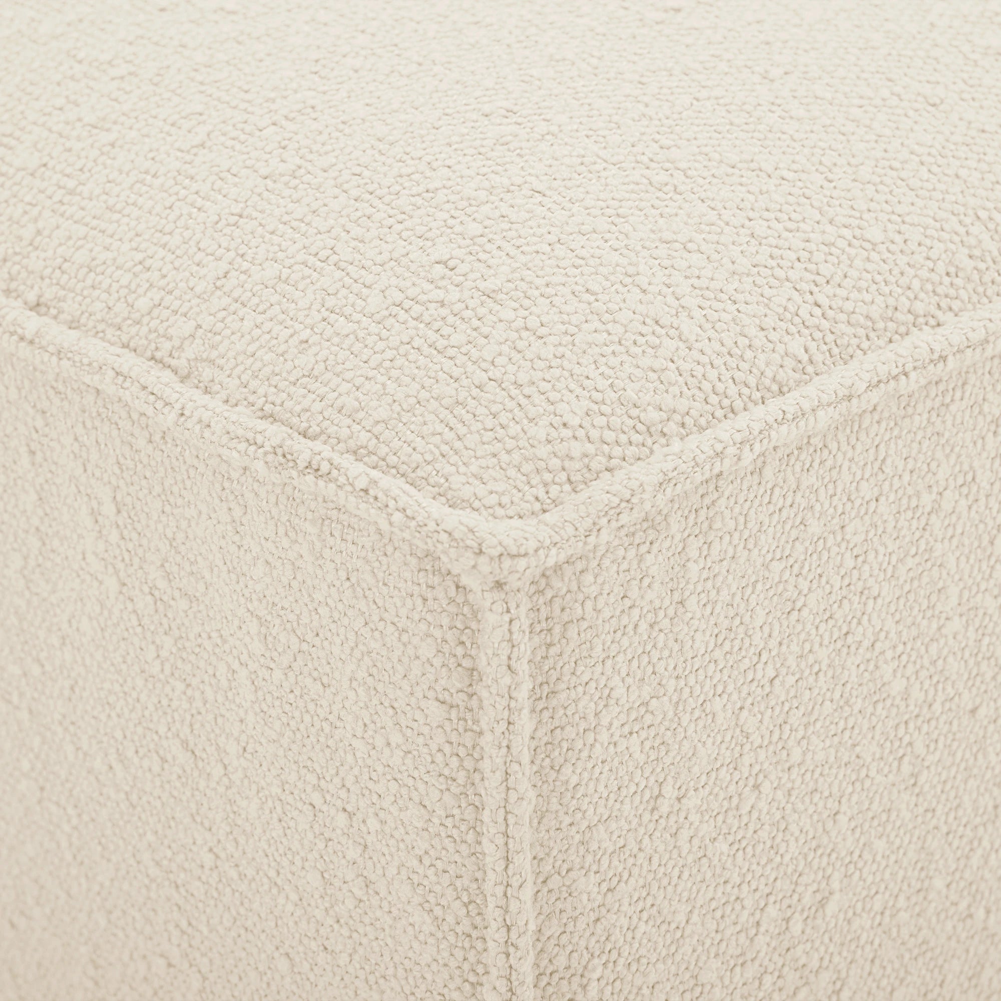 Daphne Boucle Extra Large Footrest for Office, Living Room & Bedroom - Soft Plush Ottoman Pouf with Non-Slip Bottom, Perfect for Relaxing, Reading & Nursing (Beige)