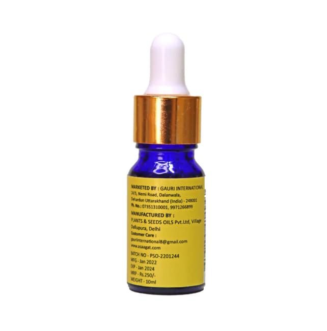 Asaagat Pure Lemon Essential Oil for Skin & Hair Care - 100% Natural Aromatherapy Oil for Diffusers, Bath, Massage & DIY Blends - Refreshing Citrus Scent - 10ml Bottle - Perfect for Relaxation, Stress Relief & Home Spa
