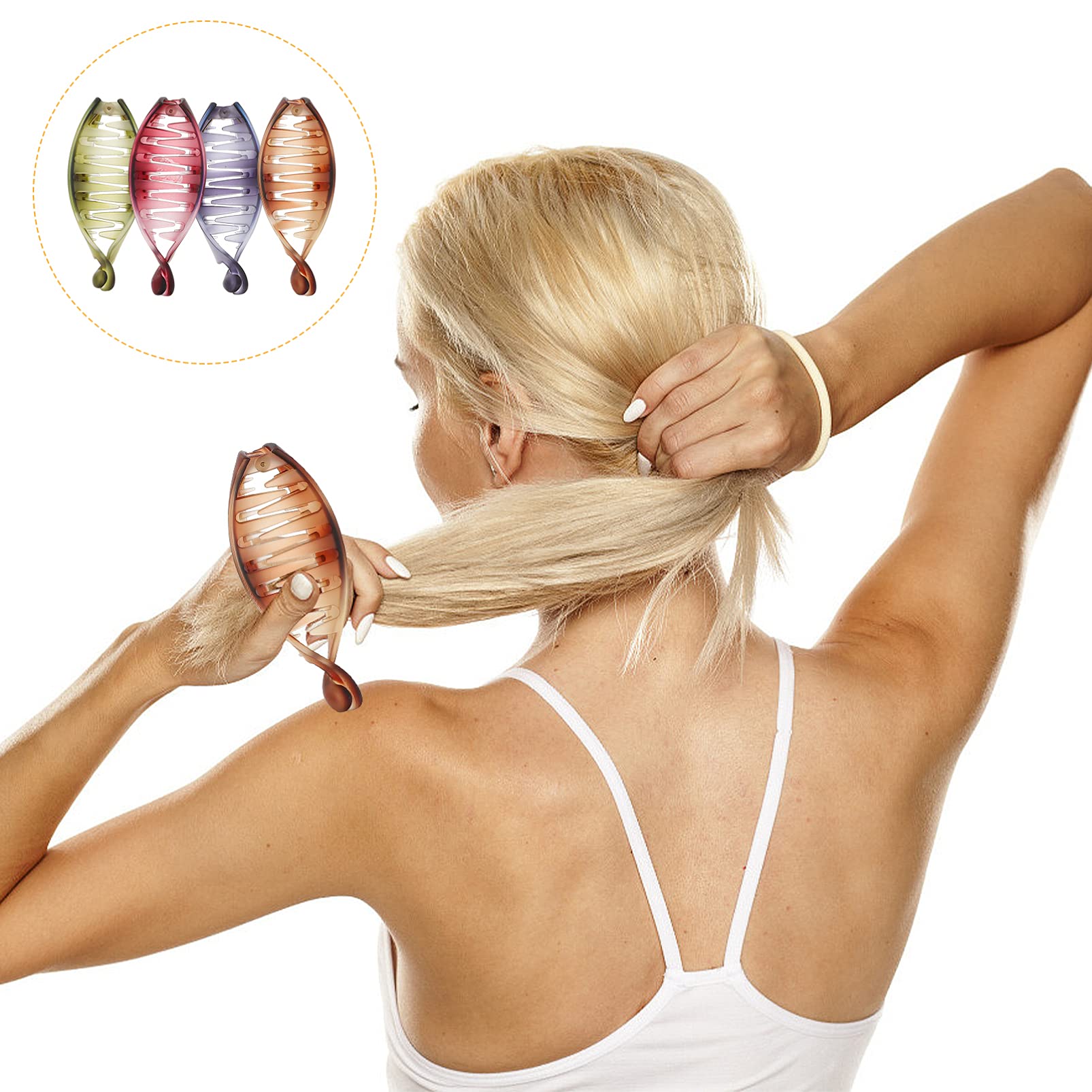 4pcs Elegant Acrylic Hair Claw Clips for Women - Non-Slip Hair Jaw Clips, Simple Hairpins & Hair Accessories - Perfect for Updos, Ponytails & Everyday Styling