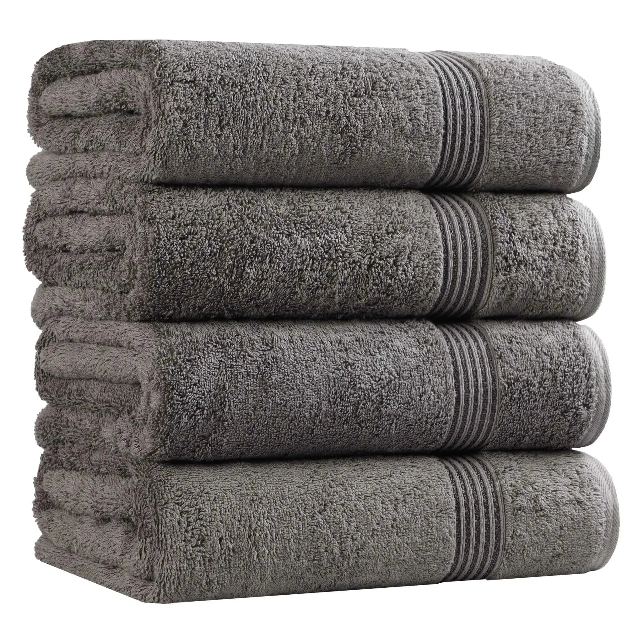 Premium Egyptian Cotton Bath Towels Set of 4 - Ultra Soft & Highly Absorbent Luxury Towels for Spa, Hotel & Home Use