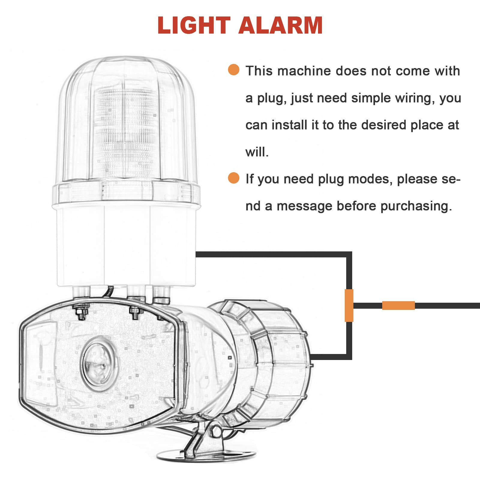 115dB Loud Alarm Siren with Strobe Light - 60W Industrial LED Warning Horn for Security & Emergency (DC12V LTE-1101) - Perfect for Factories, Warehouses & Parking Lots