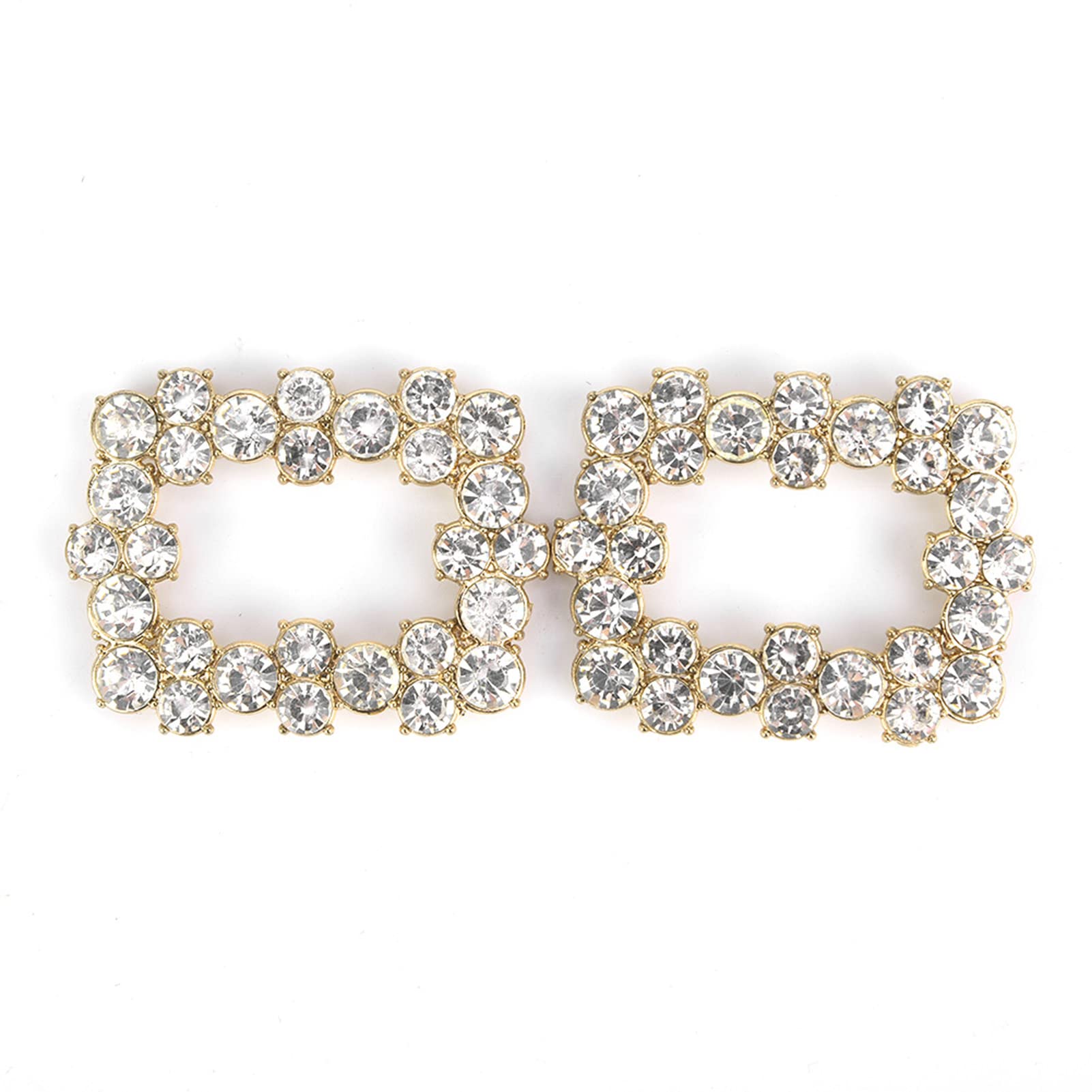 **Elegant Rhinestone Crystal Shoe Buckles - 2pcs Shining Metal Shoe Clips for Wedding & Bridal Shoes | Perfect for Bridesmaids, Prom, and Formal Events**