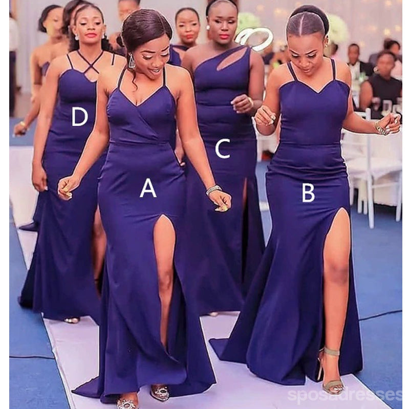 Elegant Mismatched Purple Mermaid Bridesmaid Dresses with High Slit - WG1339 | Formal Evening Gowns for Weddings, Prom & Special Occasions