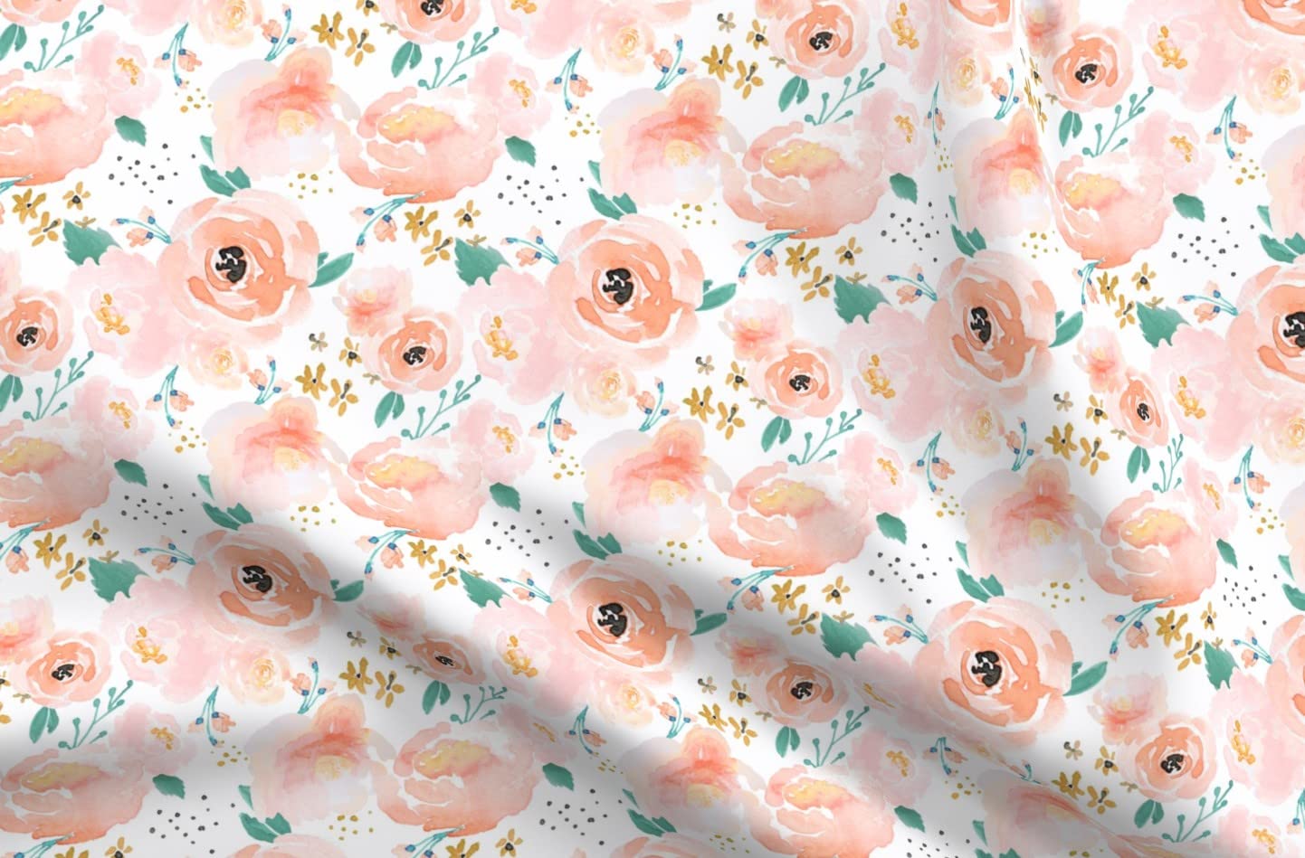 Floral Bloom Nursery Printed Fleece Fabric Fat Quarter - Soft & Cozy for Sewing Blankets, Loungewear & No-Sew DIY Projects - Perfect for Baby Nursery Decor, Home Crafts & Gift Making