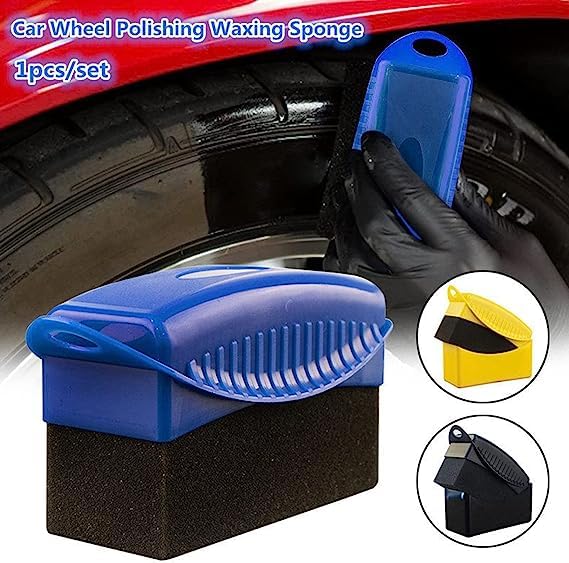 Soft Tire Shine Sponge with Lid - Car Detailing & Waxing Tool
